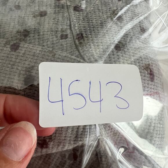 KIRIOUS Women's Long Sleeve Button Front Crop Top Size S In Grey Multi - Picture 7 of 7